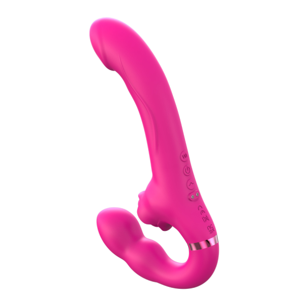 Vibromasseur ROSEA Strap-on Triple Action Télécommandé 